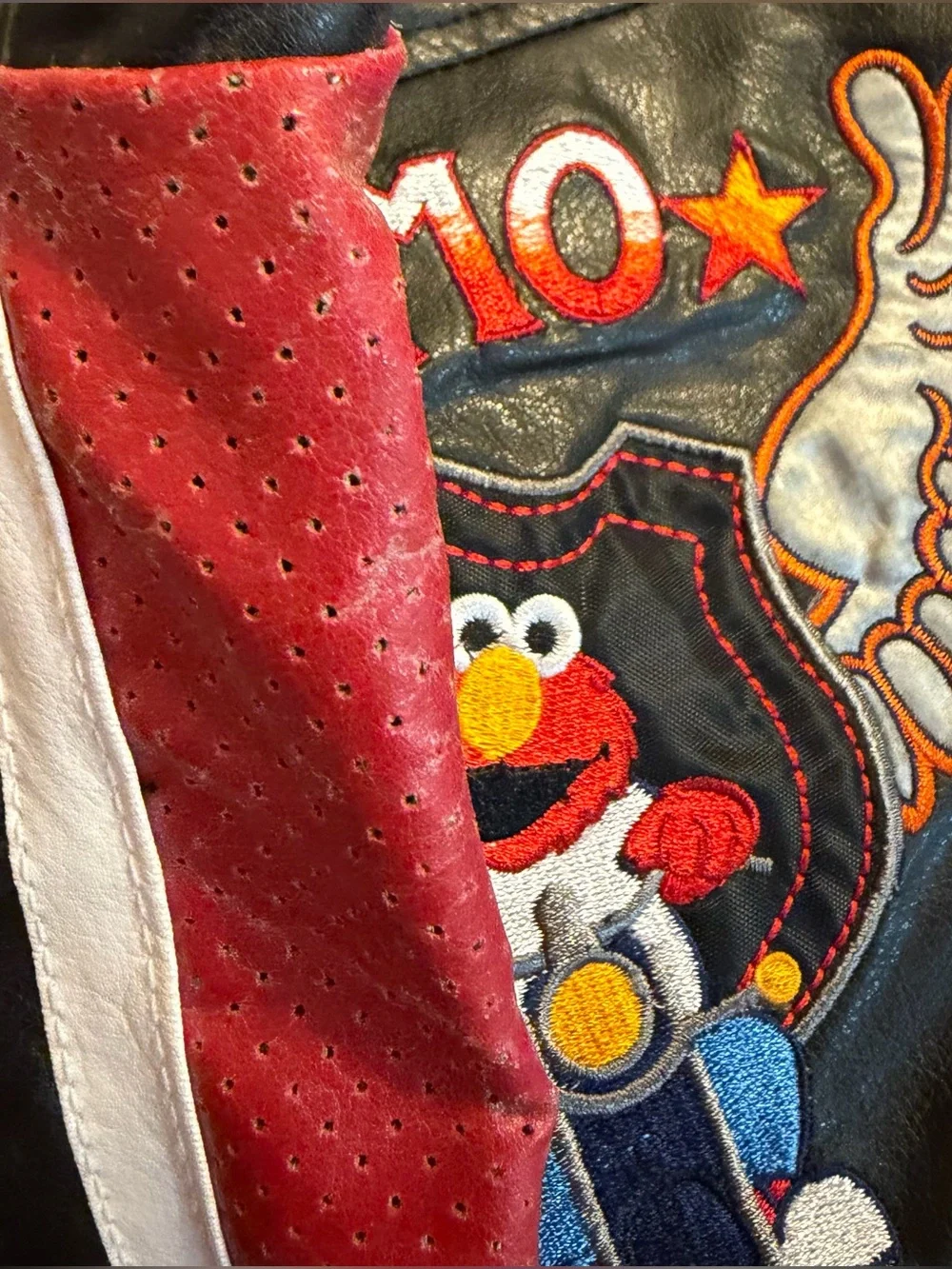 RARE Y2K Vintage Sesame Street by Nannette Elmo Moto Jacket Size 18 months